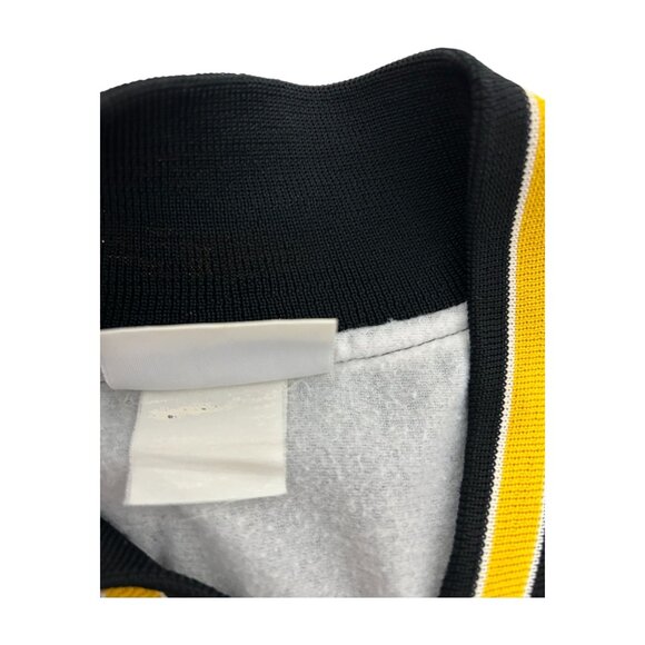 Hartwell Sports CAT Mens XL Black Satin Bomber Jacket Workwear Yellow Stripes - Picture 13 of 15